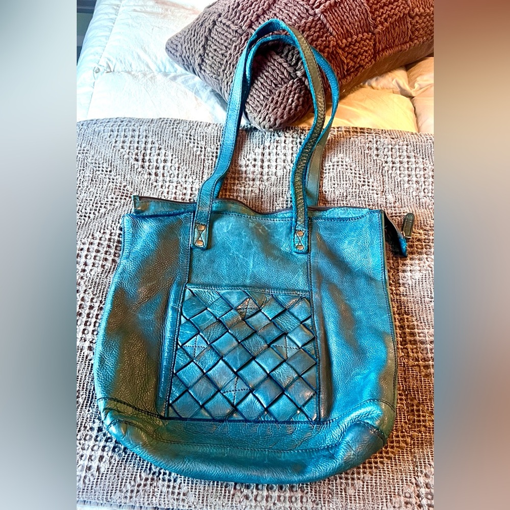 ViLENCA  Holland Blue leather Tote Bag